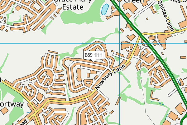 B69 1HH map - OS VectorMap District (Ordnance Survey)