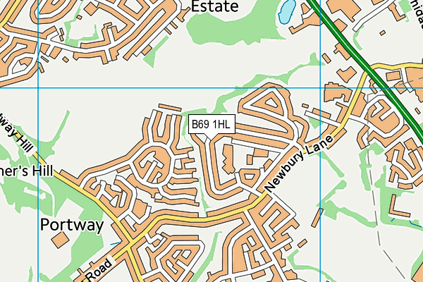 B69 1HL map - OS VectorMap District (Ordnance Survey)