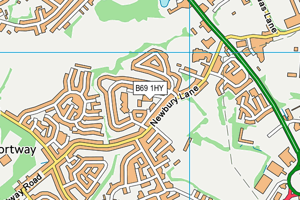 B69 1HY map - OS VectorMap District (Ordnance Survey)