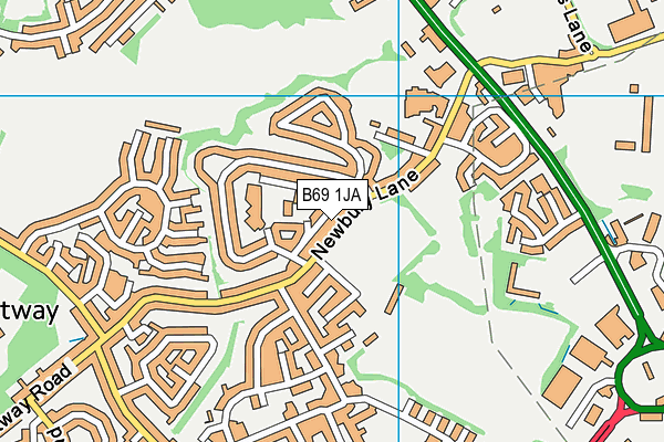 B69 1JA map - OS VectorMap District (Ordnance Survey)