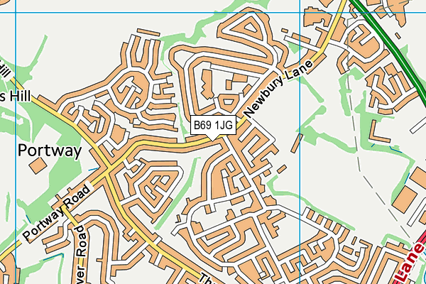 B69 1JG map - OS VectorMap District (Ordnance Survey)