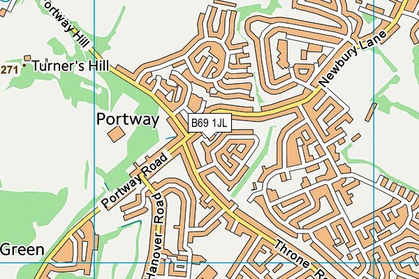 B69 1JL map - OS VectorMap District (Ordnance Survey)