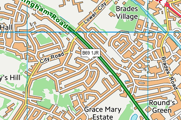 B69 1JR map - OS VectorMap District (Ordnance Survey)