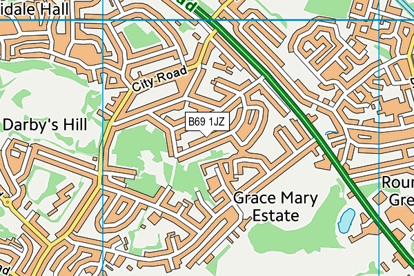 B69 1JZ map - OS VectorMap District (Ordnance Survey)