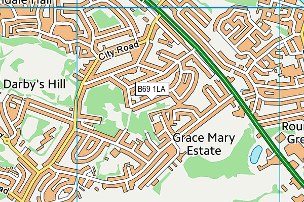 B69 1LA map - OS VectorMap District (Ordnance Survey)