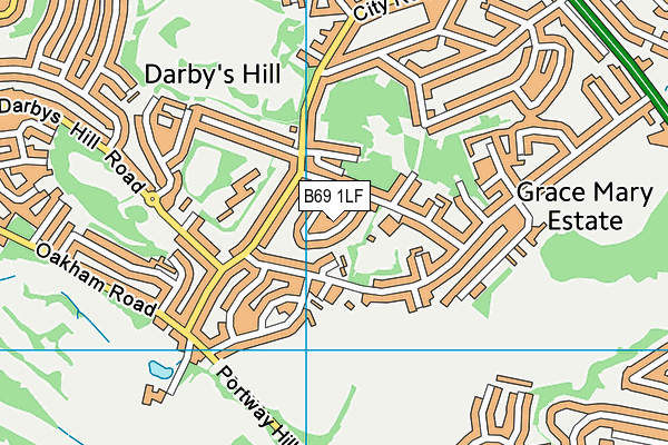 B69 1LF map - OS VectorMap District (Ordnance Survey)