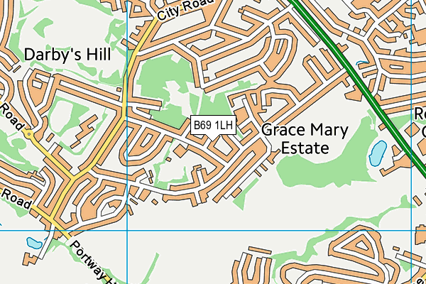 B69 1LH map - OS VectorMap District (Ordnance Survey)