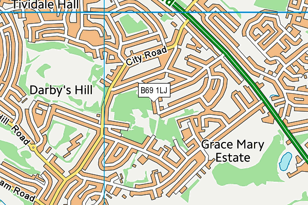 B69 1LJ map - OS VectorMap District (Ordnance Survey)