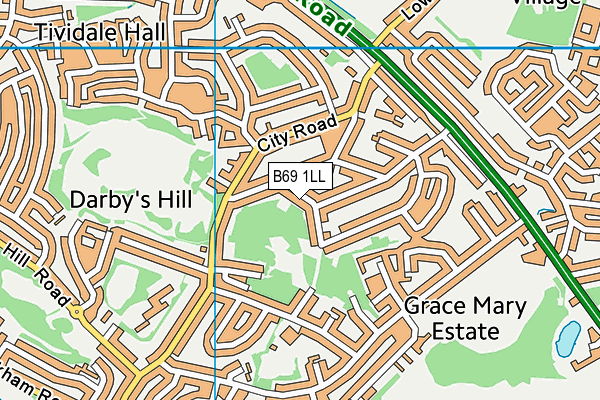 B69 1LL map - OS VectorMap District (Ordnance Survey)