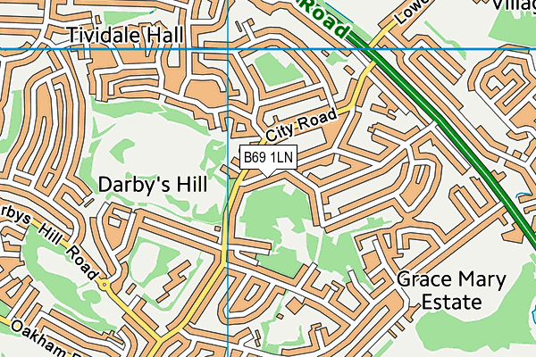 B69 1LN map - OS VectorMap District (Ordnance Survey)