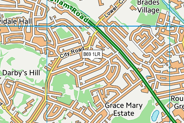 B69 1LR map - OS VectorMap District (Ordnance Survey)