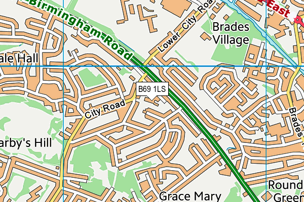 B69 1LS map - OS VectorMap District (Ordnance Survey)