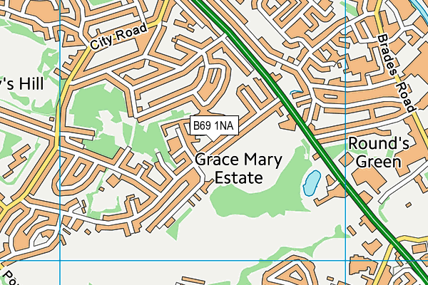 B69 1NA map - OS VectorMap District (Ordnance Survey)