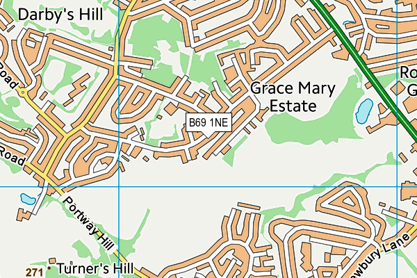 B69 1NE map - OS VectorMap District (Ordnance Survey)