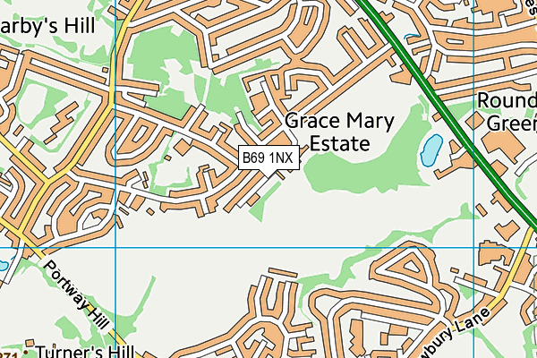 B69 1NX map - OS VectorMap District (Ordnance Survey)