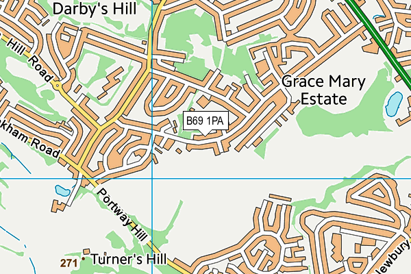 B69 1PA map - OS VectorMap District (Ordnance Survey)