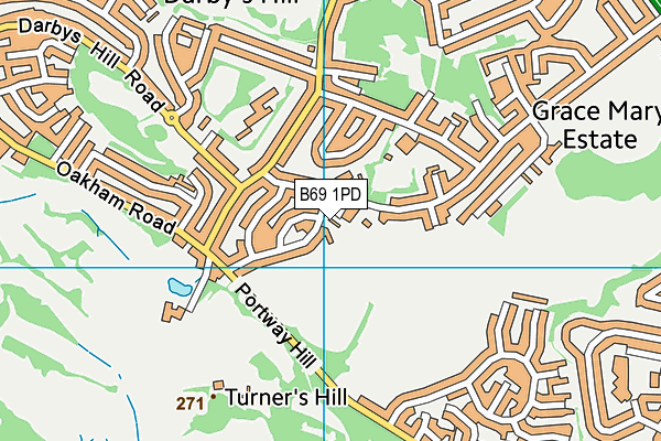 B69 1PD map - OS VectorMap District (Ordnance Survey)