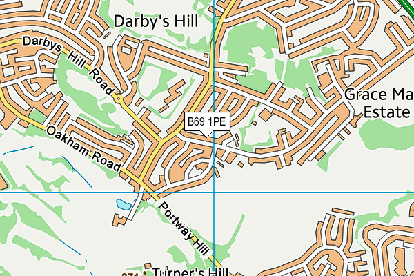 B69 1PE map - OS VectorMap District (Ordnance Survey)