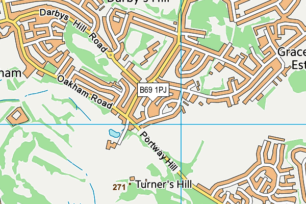 B69 1PJ map - OS VectorMap District (Ordnance Survey)