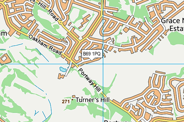 B69 1PQ map - OS VectorMap District (Ordnance Survey)