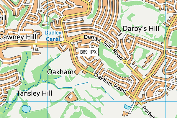 B69 1PX map - OS VectorMap District (Ordnance Survey)