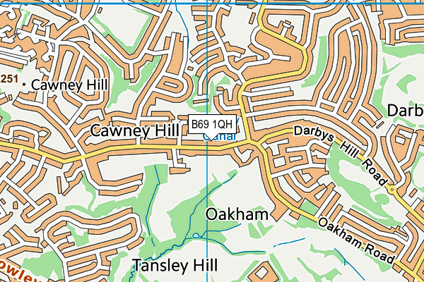 B69 1QH map - OS VectorMap District (Ordnance Survey)