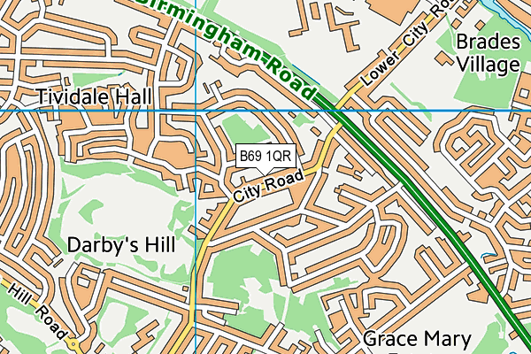 B69 1QR map - OS VectorMap District (Ordnance Survey)