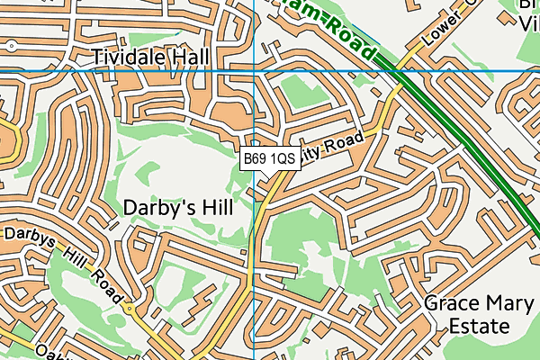 B69 1QS map - OS VectorMap District (Ordnance Survey)