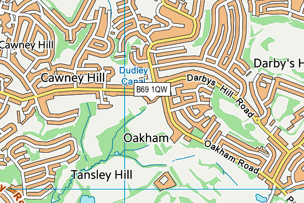B69 1QW map - OS VectorMap District (Ordnance Survey)