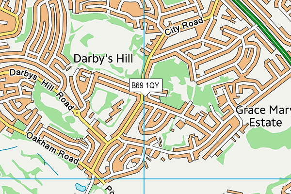 B69 1QY map - OS VectorMap District (Ordnance Survey)