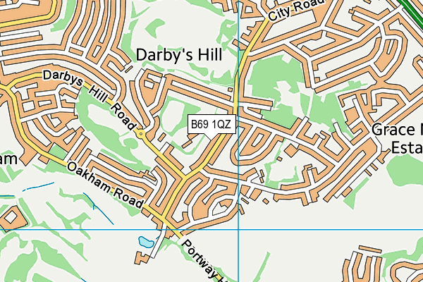 B69 1QZ map - OS VectorMap District (Ordnance Survey)