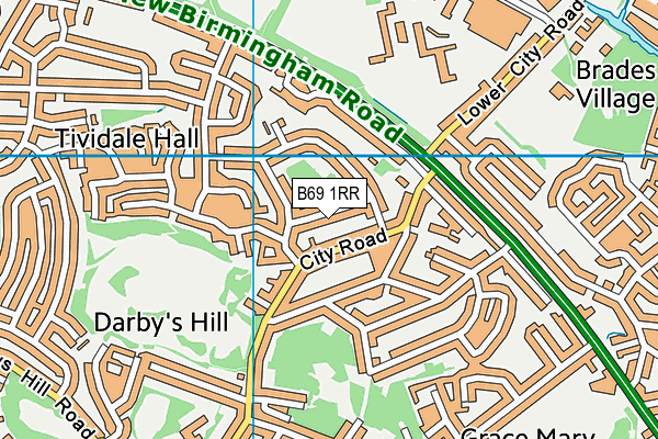 B69 1RR map - OS VectorMap District (Ordnance Survey)