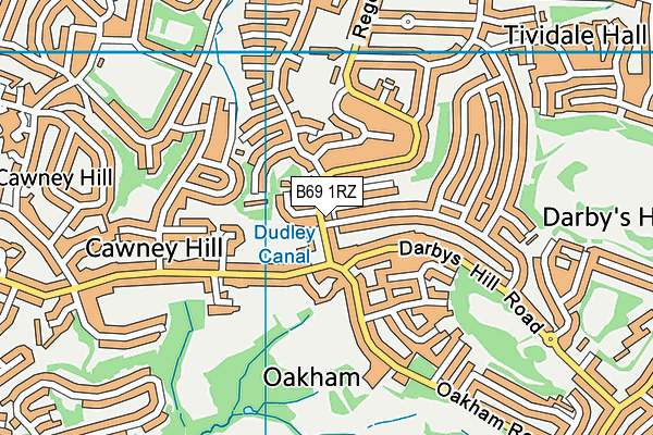 B69 1RZ map - OS VectorMap District (Ordnance Survey)