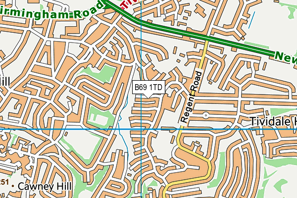 B69 1TD map - OS VectorMap District (Ordnance Survey)