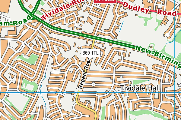 B69 1TL map - OS VectorMap District (Ordnance Survey)