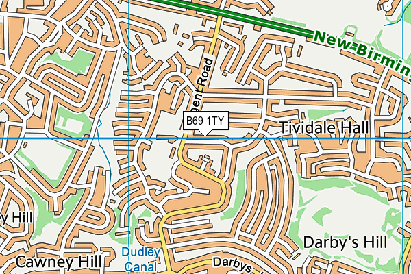 B69 1TY map - OS VectorMap District (Ordnance Survey)