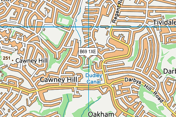 B69 1XE map - OS VectorMap District (Ordnance Survey)