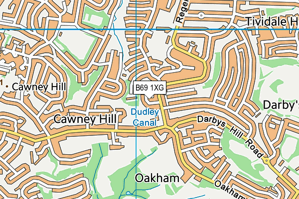 B69 1XG map - OS VectorMap District (Ordnance Survey)