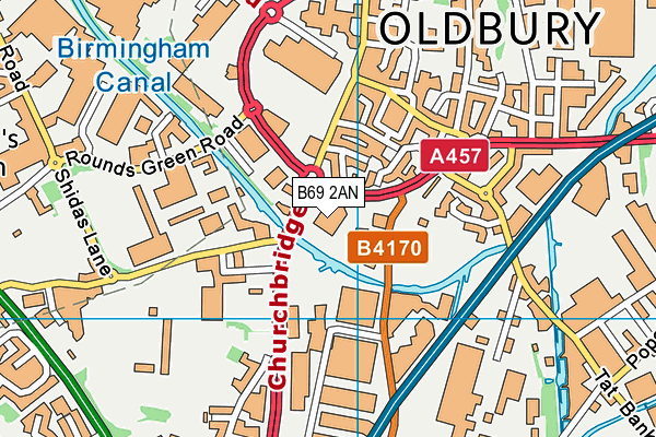 B69 2AN map - OS VectorMap District (Ordnance Survey)