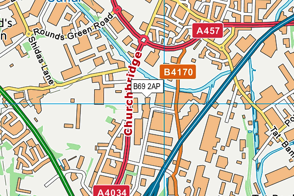 B69 2AP map - OS VectorMap District (Ordnance Survey)