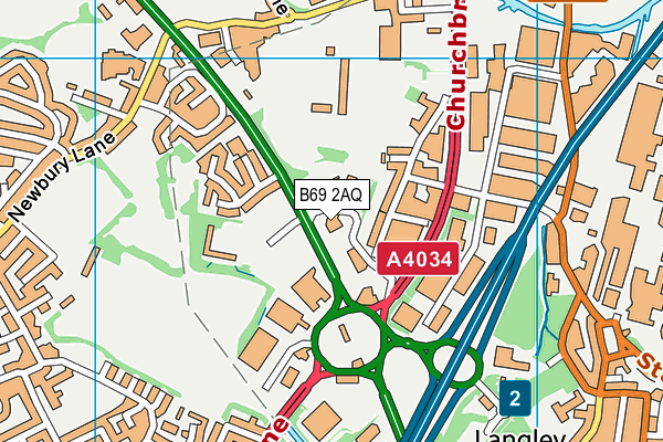 B69 2AQ map - OS VectorMap District (Ordnance Survey)