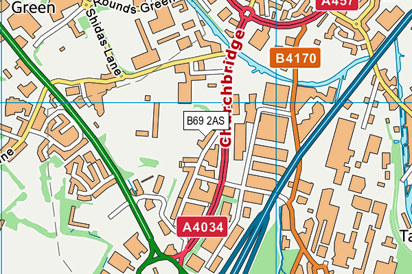 B69 2AS map - OS VectorMap District (Ordnance Survey)