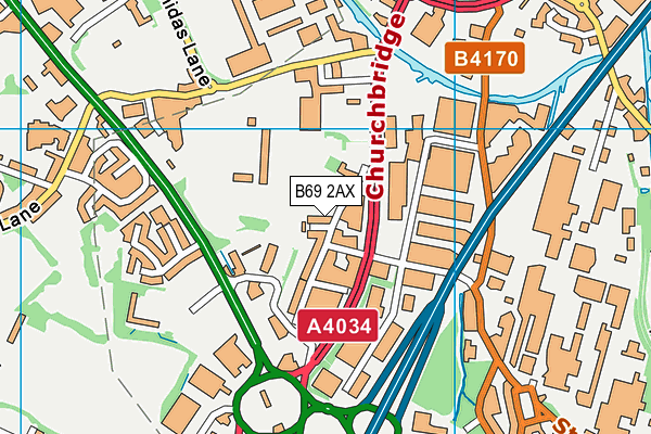 B69 2AX map - OS VectorMap District (Ordnance Survey)