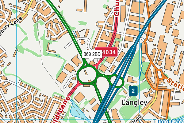 B69 2BD map - OS VectorMap District (Ordnance Survey)