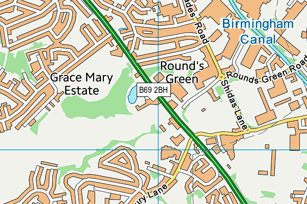 B69 2BH map - OS VectorMap District (Ordnance Survey)