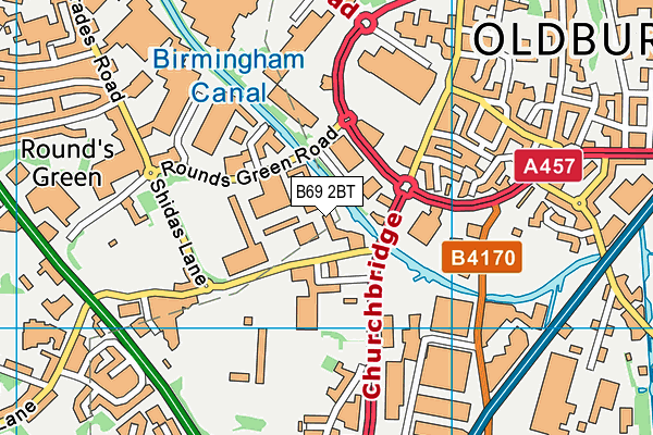 B69 2BT map - OS VectorMap District (Ordnance Survey)