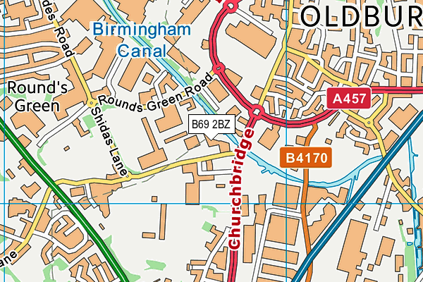 B69 2BZ map - OS VectorMap District (Ordnance Survey)