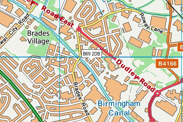 B69 2DB map - OS VectorMap District (Ordnance Survey)