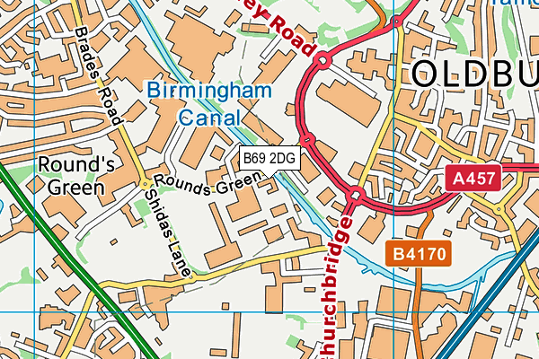 B69 2DG map - OS VectorMap District (Ordnance Survey)