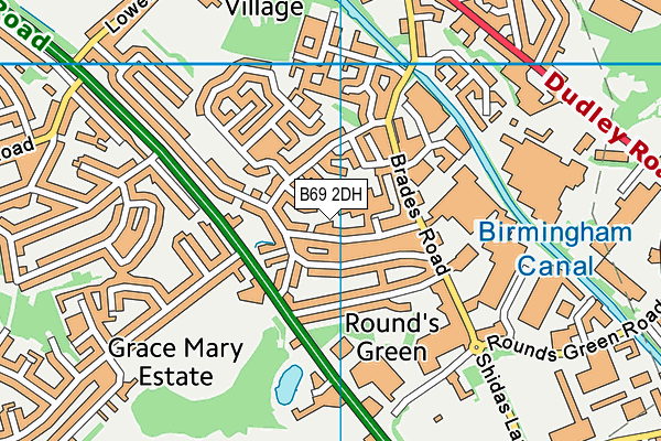 B69 2DH map - OS VectorMap District (Ordnance Survey)
